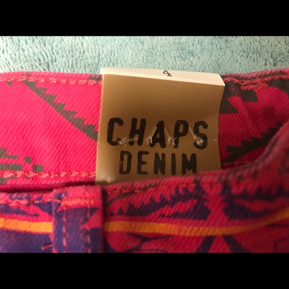 NWT Girls Pink Print CHAPS Jeans - Size 4 - Picture 2 of 2